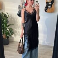 Vestido Largo Lencero Abertura en la Pierna