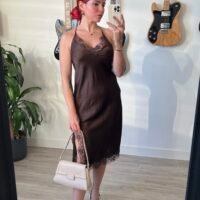 Vestido Largo Lencero Abertura en la Pierna