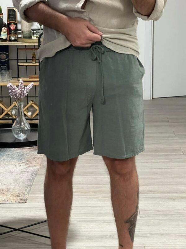 Short de Lino Verde