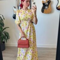 Vestido Estampado Flores Espalda Afuera