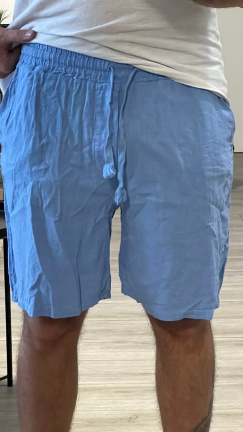 Short de Lino Azul