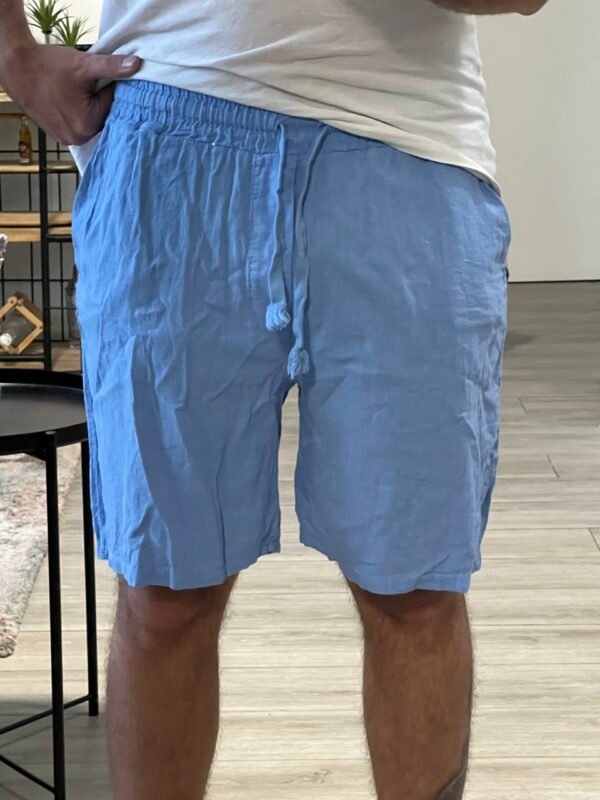 Short de Lino Azul