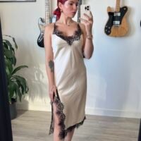 Vestido Largo Lencero Abertura en la Pierna