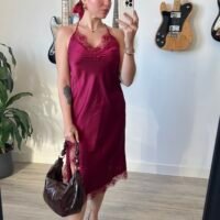 Vestido Largo Lencero Abertura en la Pierna