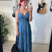 Vestido Largo Color Mezclilla