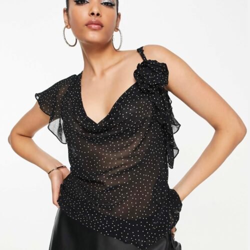 Blusa de Lunares Negra y Blanca