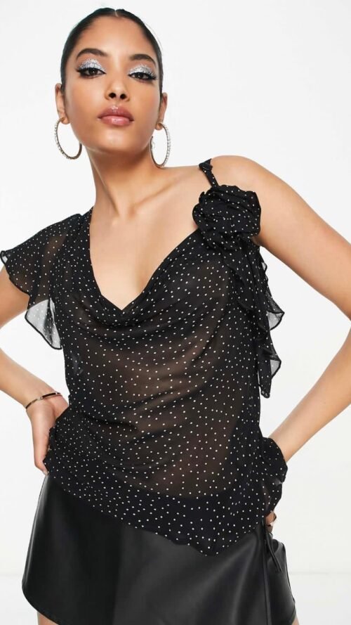 Blusa de Lunares Negra y Blanca