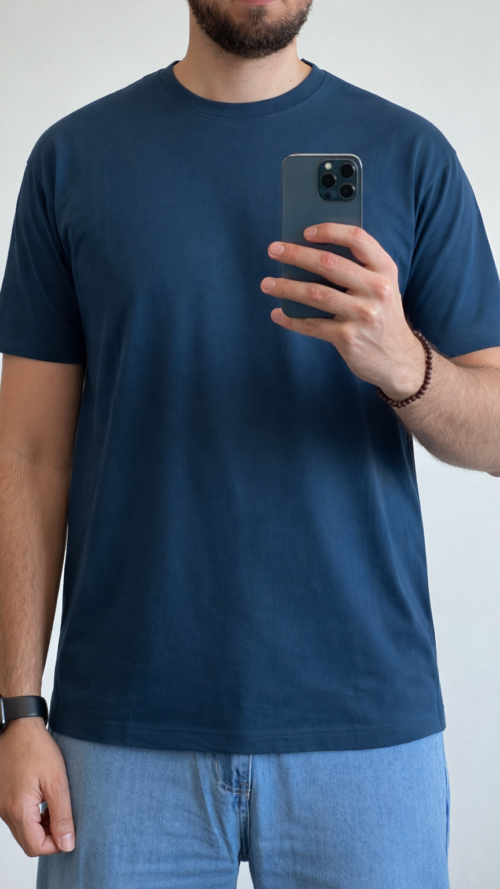 camiseta azul regular fit Camiseta Básica Azul Turquesa