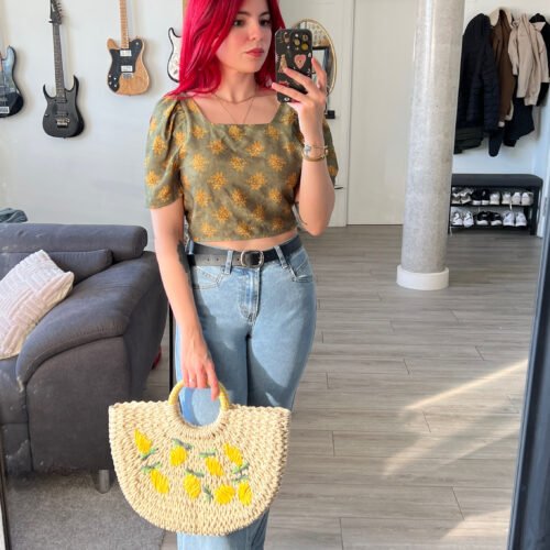 Jean Wide Leg Dobladillo Ancho con Cinto