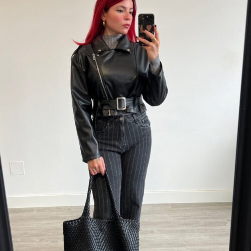 Chaqueta de Polipiel con Cinto