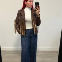 Chaqueta de Polipiel con Flecos