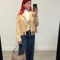 Chaqueta de Polipiel con Flecos