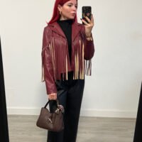 Chaqueta de Polipiel con Flecos