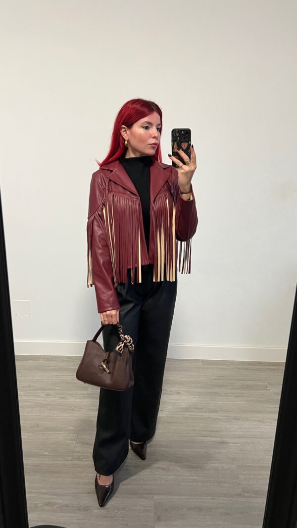 Chaqueta de Polipiel con Flecos