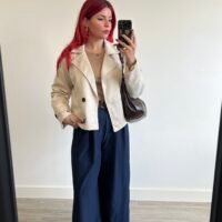 Chaqueta Corta Cruzada de Ante