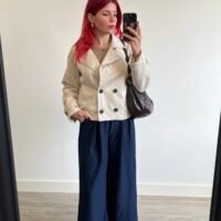 Chaqueta Corta Cruzada de Ante