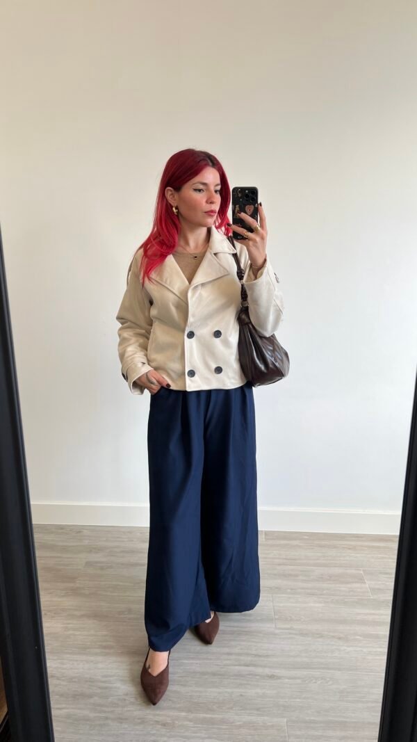 Chaqueta Corta Cruzada de Ante