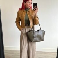 Chaqueta de Polipiel con Botones Dorados