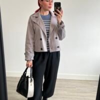 Chaqueta Corta Cruzada de Ante