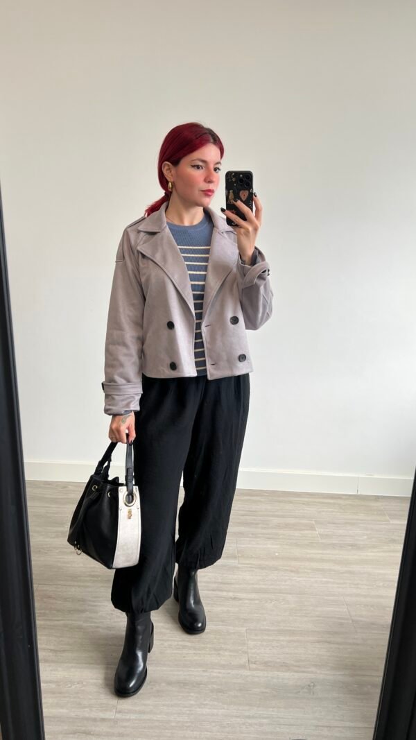 Chaqueta Corta Cruzada de Ante