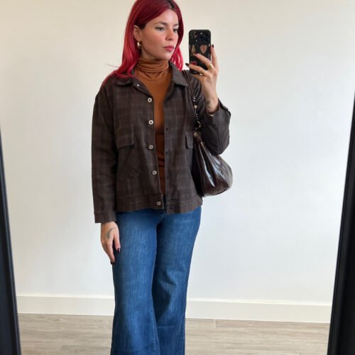 Chaqueta de Cuadros Tonos Carmelitas