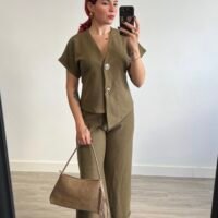 Conjunto de Pantalón y Chaleco Asimétrico