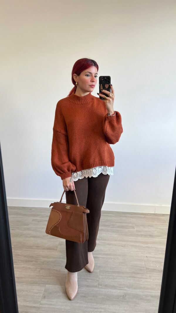 Jersey Bajo con Punta de Encaje