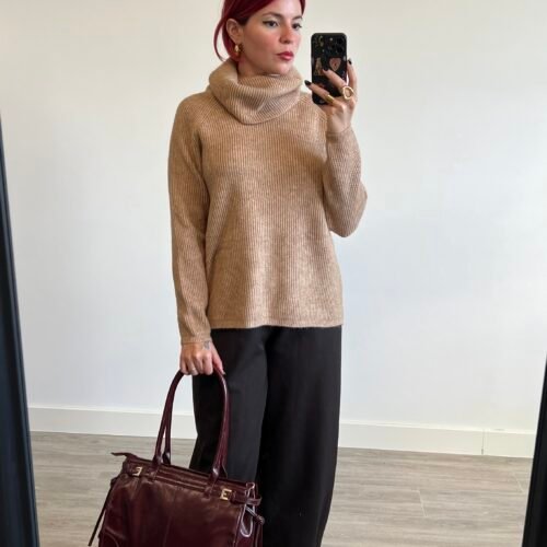 Jersey Cuello Alto Beige