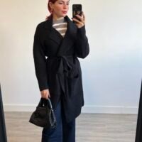 Cárdigan Bolsillos y Banda en la Cintura