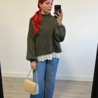 Jersey Bajo con Punta de Encaje