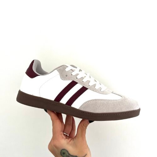 Tenis Blancos Rayas Rojas