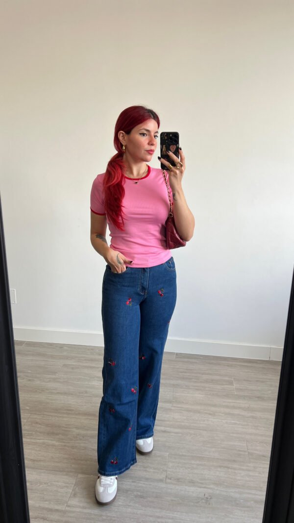 Camiseta MANGO Color Entero con Vivos