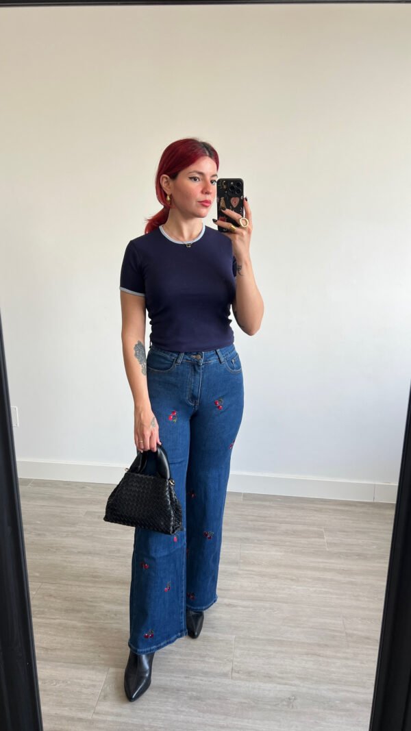 Camiseta MANGO Color Entero con Vivos