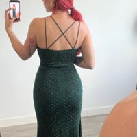 Vestido Verde de Tirantes con Brillo