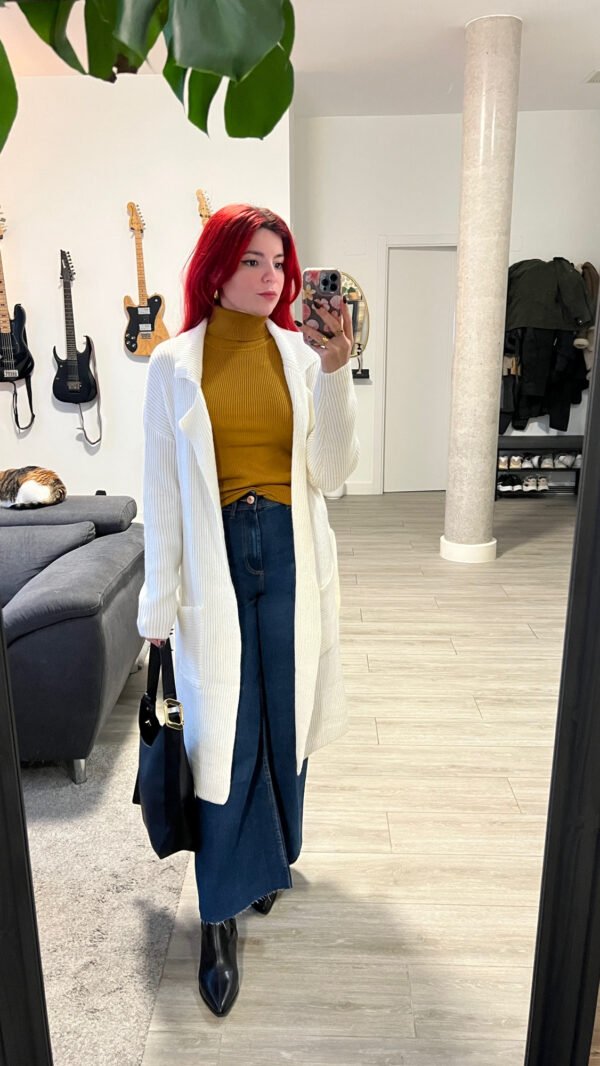 Cárdigan Bolsillos y Banda en la Cintura