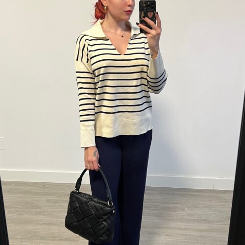 Conjunto de Pantalón y Jersey de Rayas Mangas Largas