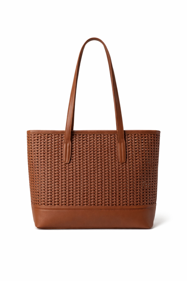 Cartera Mediana Camel Tejida