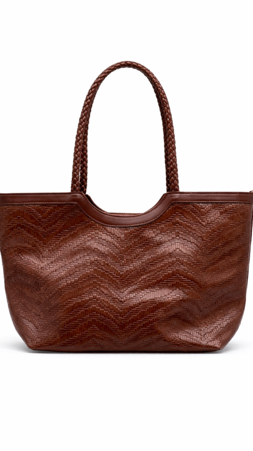 Cartera Mediana Chocolate Asa Trenzada