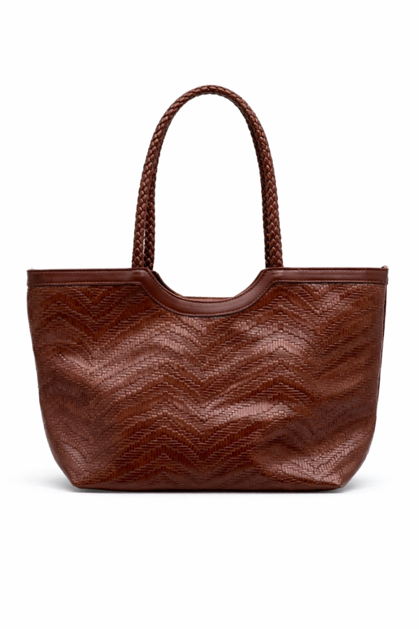 Cartera Mediana Chocolate Asa Trenzada