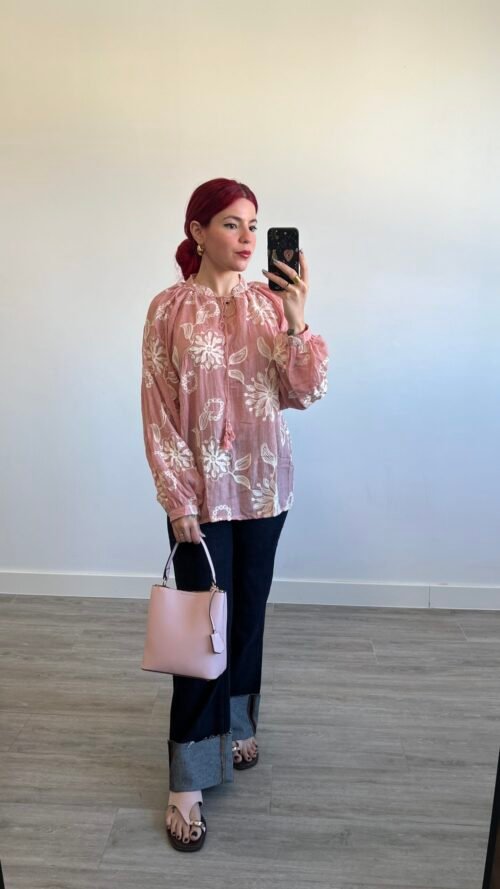 Blusa Manga Larga Bordada