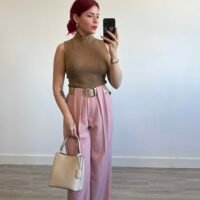 Pantalón Palazzo con Trabilla Ancha