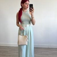 Pantalón Palazzo con Cinto Tejido