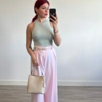 Pantalón Palazzo con Pinzas y Cinto Fino