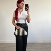 Pantalón de Vestir Wide Leg Cinto Fino