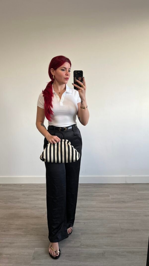 Pantalón de Vestir Wide Leg Cinto Fino