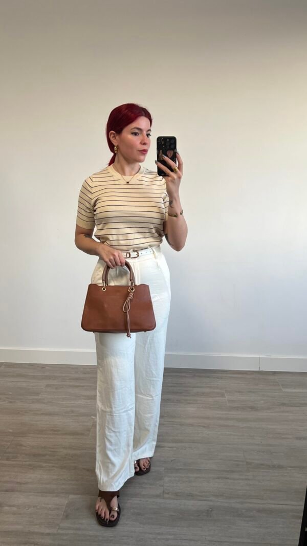 Pantalón de Vestir Wide Leg Cinto Fino