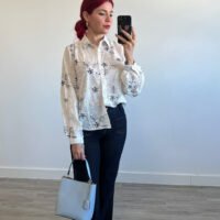 Camisa con Bordado de Flores