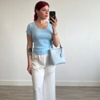 Pullover Color Entero Cuello Redondo