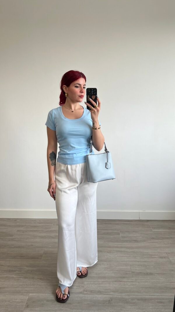 Pullover Color Entero Cuello Redondo