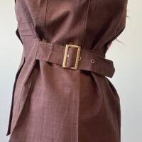 Conjunto de Blusa con Cinto Lateral y Pantalón